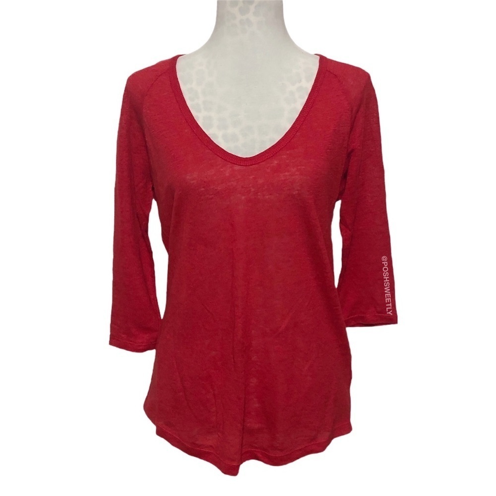 Zara 100% Linen V-Neck Top